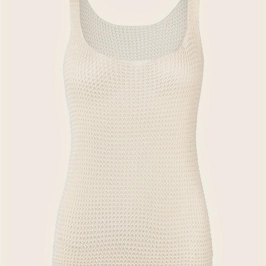 Waffle Knit Square Neck Tank Top for Women