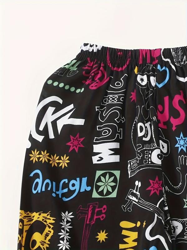 Carrot Pants Random Print Casual Pants Women's Clothing