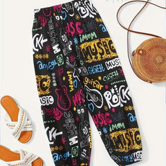 Carrot Pants Random Print Casual Pants Women's Clothing