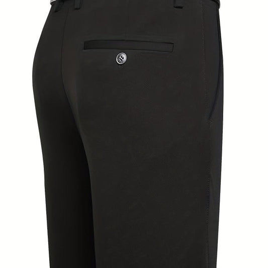 Men's Solid Stretch Dress Pants for Business