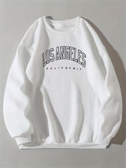 Los Angeles Preppy Sweatshirt Long Sleeve Casual Crew Neck Fall Winter Clothing