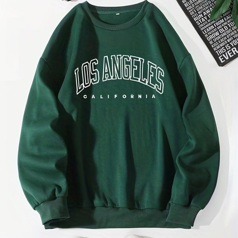 Los Angeles Preppy Sweatshirt Long Sleeve Casual Crew Neck Fall Winter Clothing