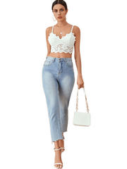 Floral Lace Push Up Bra with Scallop Trim