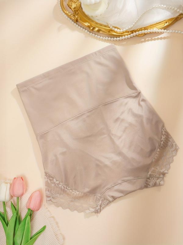 Lace Stitching High Waist Tummy Control Slimming Panties