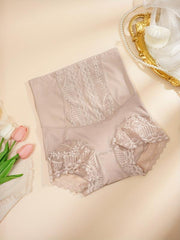 Lace Stitching High Waist Tummy Control Slimming Panties