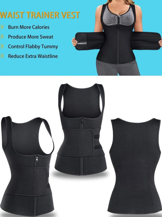 Zipper Corset Tank Top Waist Trainer Tummy Control Body Shaper