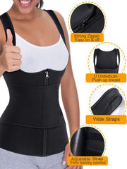 Zipper Corset Tank Top Waist Trainer Tummy Control Body Shaper