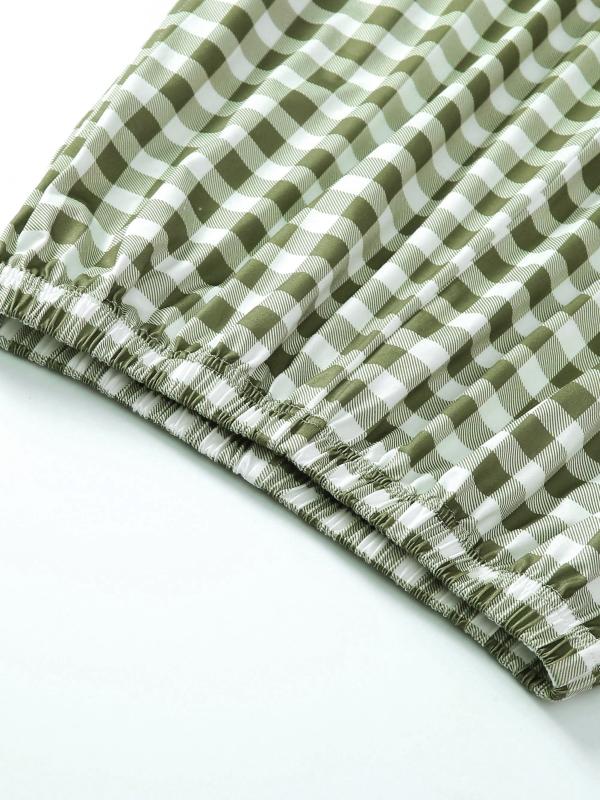 Plaid Pajama Bottoms Colorblock Comfort Loose Long Pants Women's Loungewear