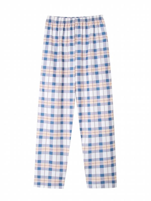 Plaid Pajama Bottoms Colorblock Comfort Loose Long Pants Women's Loungewear