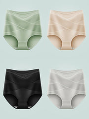 4pcs Seamless High Waist Briefs Stretchy Intimates Panties Women's Lingerie