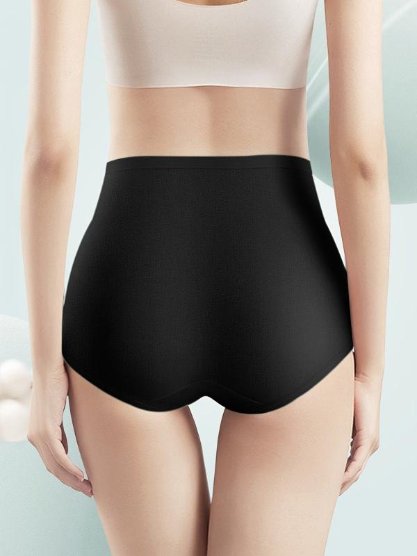 4pcs Seamless High Waist Briefs Stretchy Intimates Panties Women's Lingerie