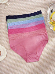 6pcs Floral Lace Briefs Comfy & Breathable Intimates Women's Lingerie