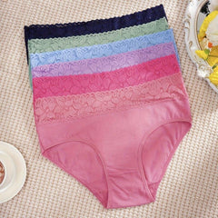6pcs Floral Lace Briefs Comfy & Breathable Intimates Women's Lingerie