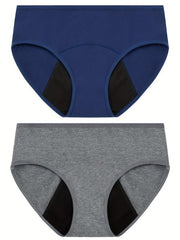 2pcs Cotton Period Panties Leak-proof Intimates Comfortable & Breathable