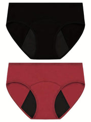 2pcs Cotton Period Panties Leak-proof Intimates Comfortable & Breathable