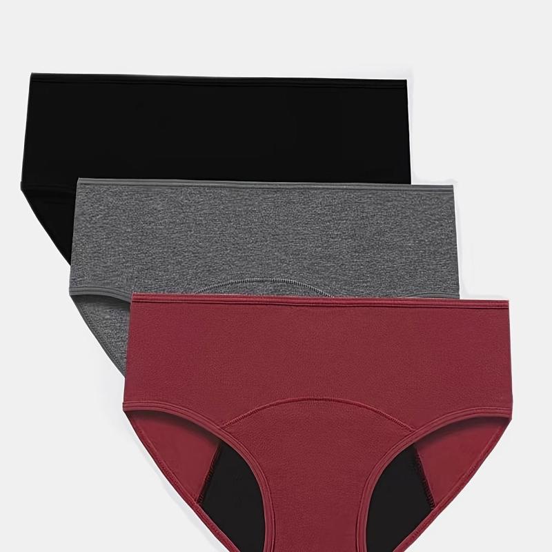 3pcs Menstrual Period Panties Full Cover Anti Leak Women's Lingerie