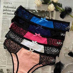 5pcs Lace Briefs Colorblock Intimates Panties Women's Lingerie