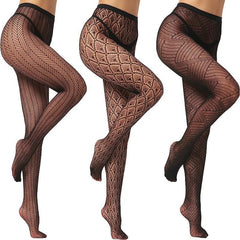 Geometric Pattern Fishnet Tights High Waist Pantyhose