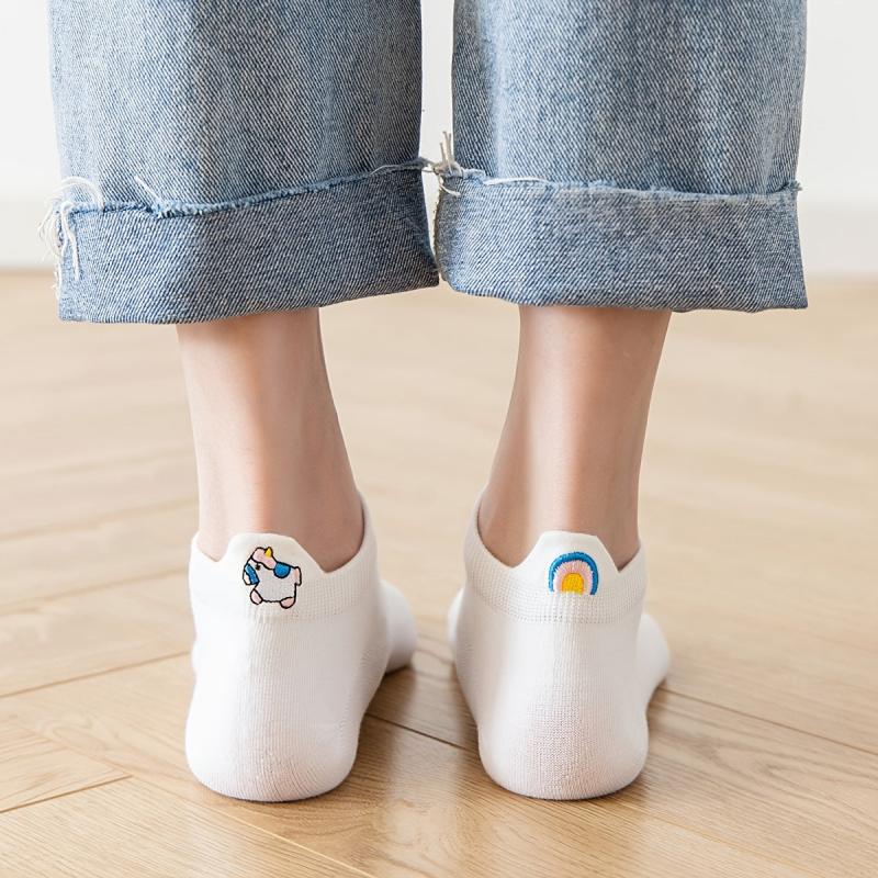 10 Pairs Cartoon Pattern Ankle Socks Women's Stockings & Hosiery