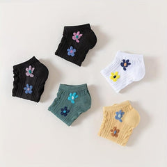 5 Pairs Floral Print Low Cut Ankle Socks Women's Stockings