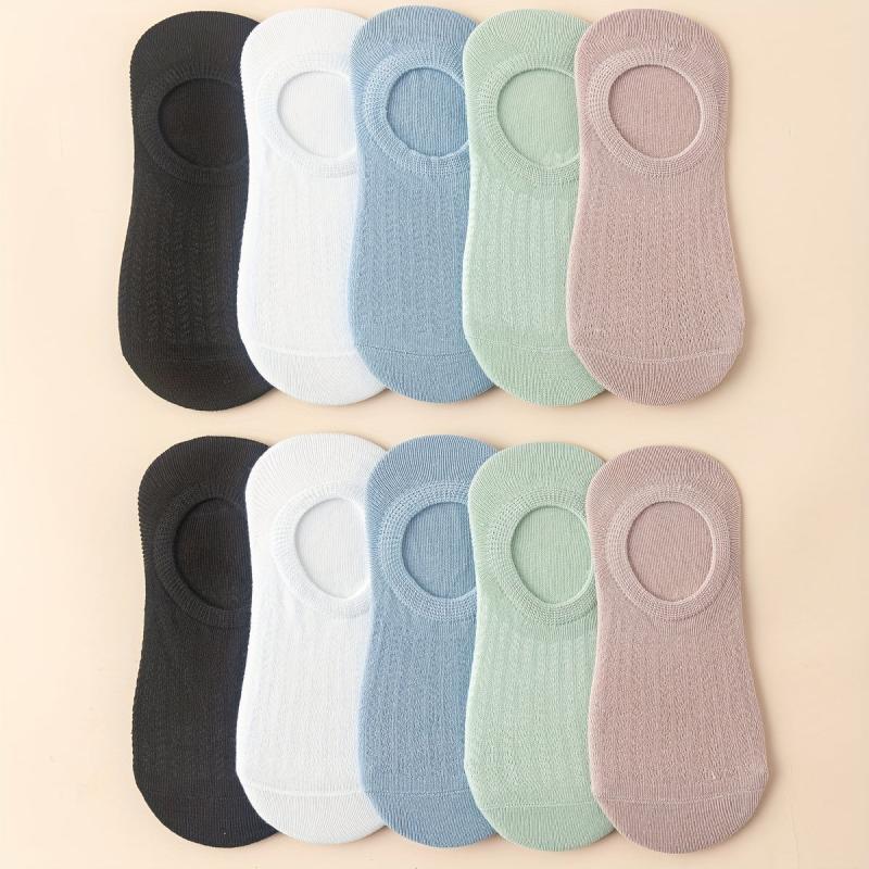 10 Pairs Women's Low Cut Ankle Socks Soft & Lightweight Solid Design