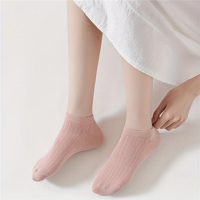10 Pairs Ribbed Low Cut Ankle Socks Women's Stockings