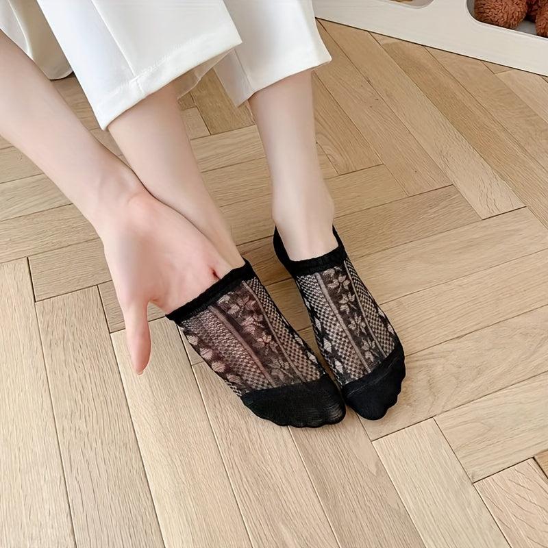 6 Pairs Floral Pattern Low Cut Ankle Socks Women's Stockings