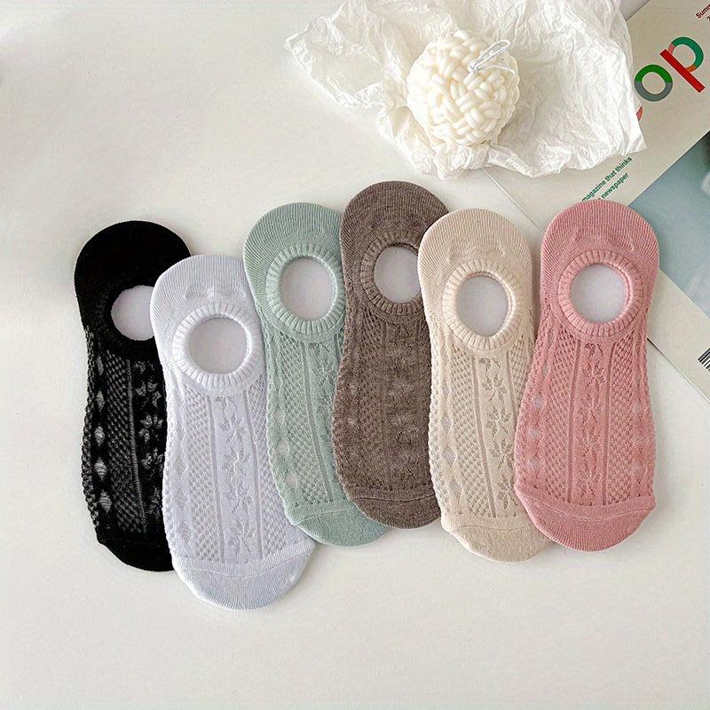 6 Pairs Floral Pattern Low Cut Ankle Socks Women's Stockings