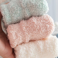 5 Pairs Fuzzy Mid Tube Socks Warm & Cozy Women's Stockings