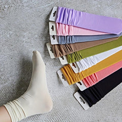 10 Pairs Mid Tube Solid Pile Socks Women's Stockings