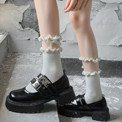 Mesh Ruffle Socks with Bow Women's Stockings
