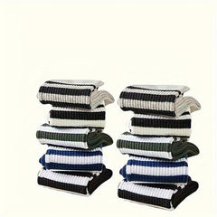 10 Pairs Striped Sports Socks Mid Tube Womens Stockings