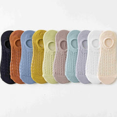 10 Pairs Mesh Ankle Socks Hollow Out Low Cut Stockings Women's Hosiery