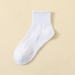 5 Pairs Women's Crew Short Socks Comfy & Breathable Stockings