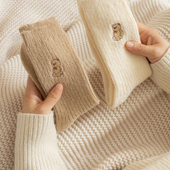 5 Pairs Bear Embroidery Socks for Women