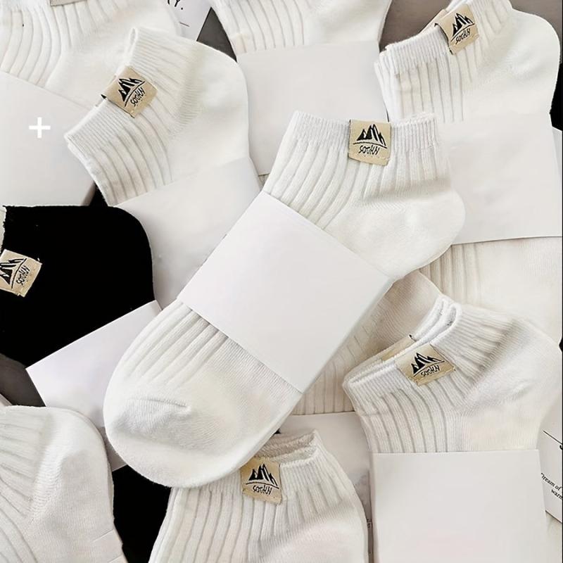 5 Pairs Solid Ankle Socks Lightweight Soft Low Cut Sports Women Stockings