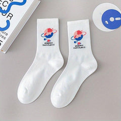 Cartoon Graffiti Print Socks for Women