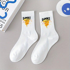 Cartoon Graffiti Print Socks for Women