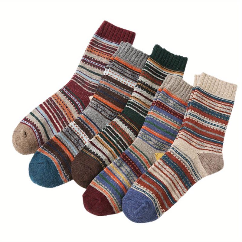 5 Pairs Retro Style Mid Tube Socks Women's Stockings
