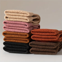 6 Pairs Plush Lined Mid Tube Socks Women's Stockings