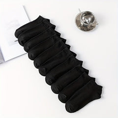 10 Pairs Solid Crew Socks Soft Low Cut Ankle Socks