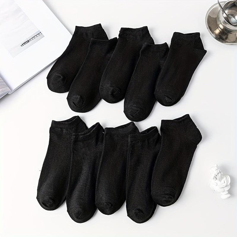 10 Pairs Solid Crew Socks Soft Low Cut Ankle Socks