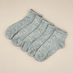 5 Pairs Women's Solid Ankle Socks