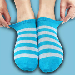 4 Pairs Soft Striped Ankle Socks Low Cut Women's Stockings