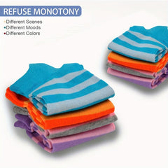 4 Pairs Soft Striped Ankle Socks Low Cut Women's Stockings