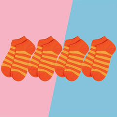 4 Pairs Soft Striped Ankle Socks Low Cut Women's Stockings