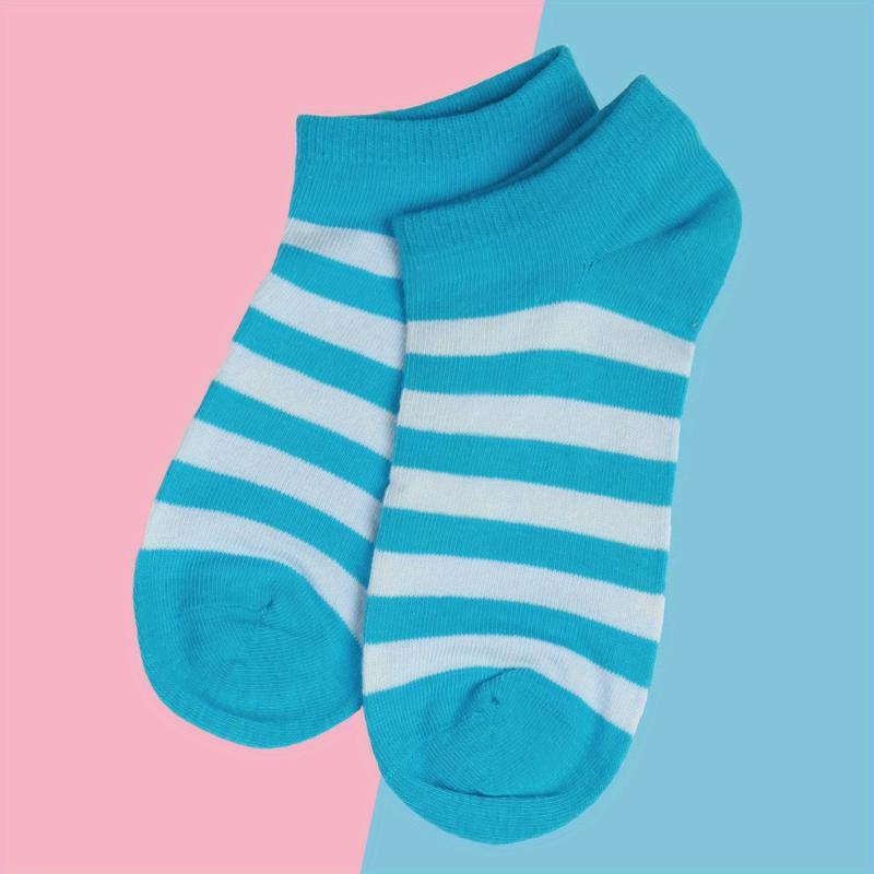4 Pairs Soft Striped Ankle Socks Low Cut Women's Stockings