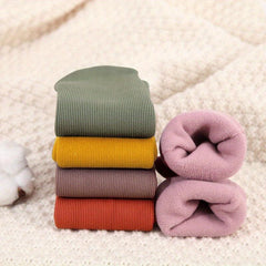 5 Pairs Plush Lined Socks Comfy & Warm Mid Tube Women's Stockings