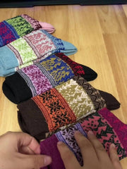 5 Pairs Geometric Pattern Ethnic Style Socks Women's Stockings