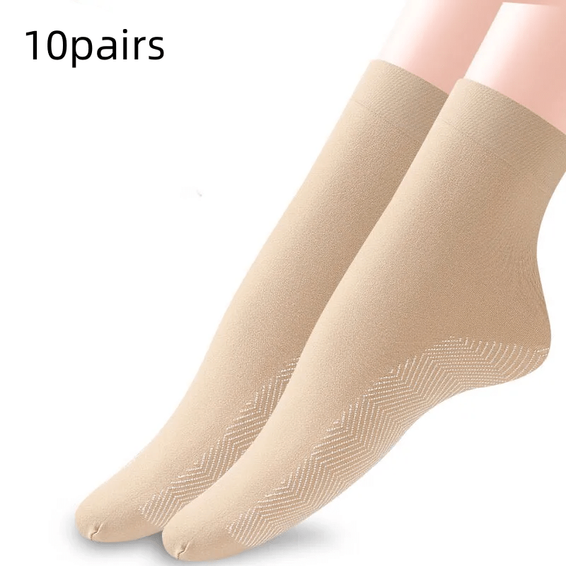 10 Pairs Solid Crew Socks for Women